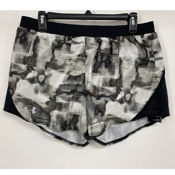Under Armour Womens Gray Black Athletic Swishy Running Shorts NEW Large - Picture 8 of 9